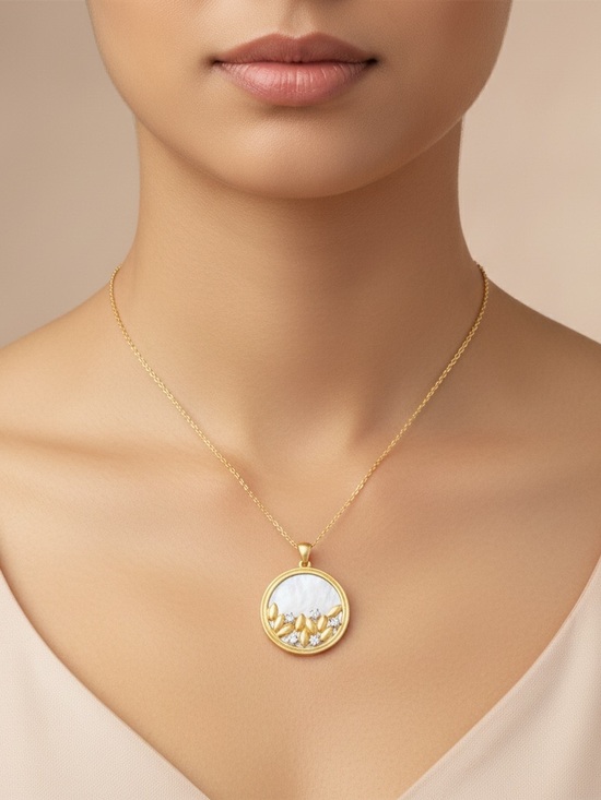 NEW Freida Rothman “FLEUR BLOOM” Mother of Pearl | MOP pendant necklace - Picture 4 of 7